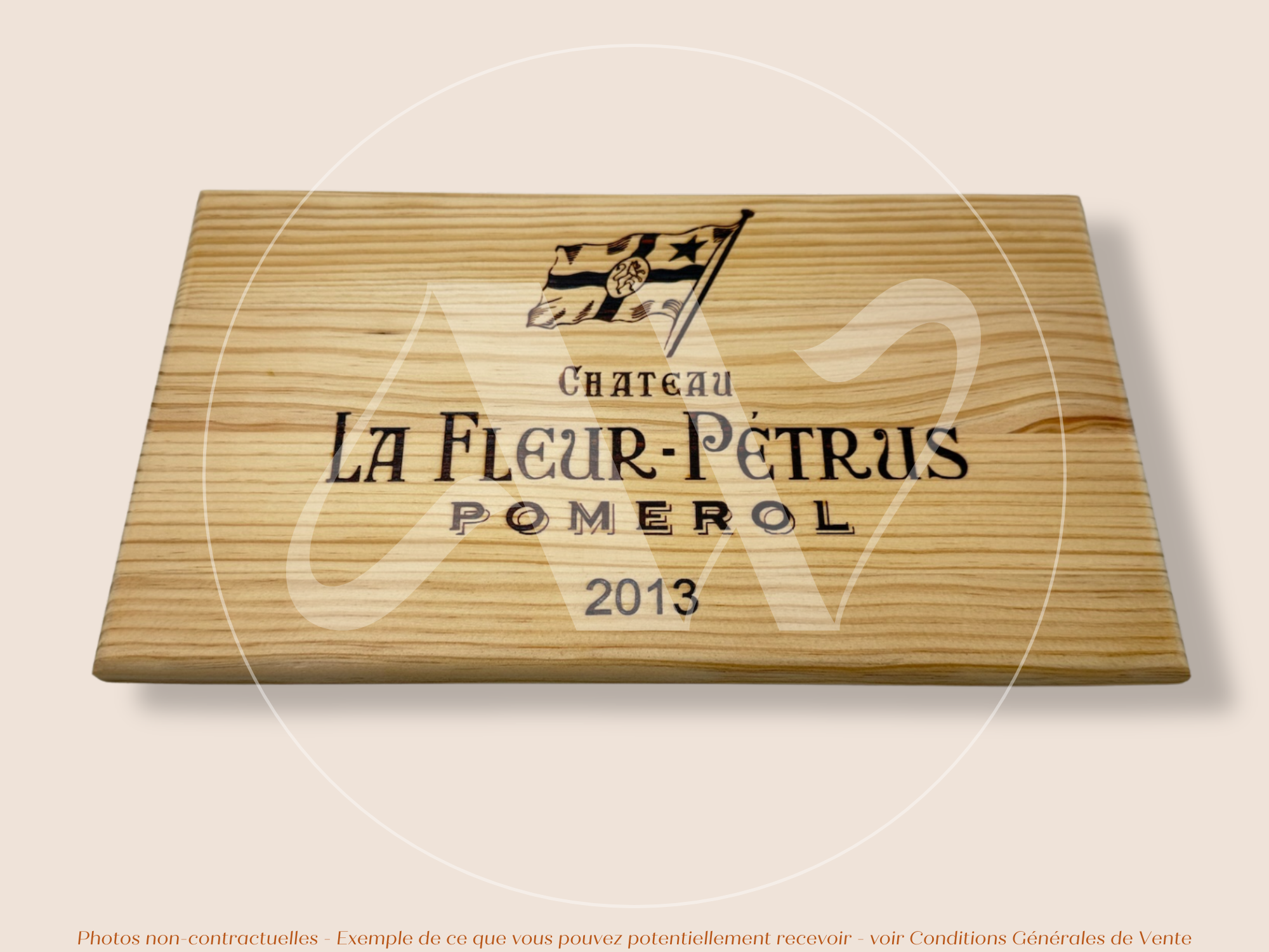 Façade Estampe bois – Château La Fleur-Pétrus – Pomerol (Bordeaux) – Format 30x17 cm – (Millésime 2013 – RARE très demandé)