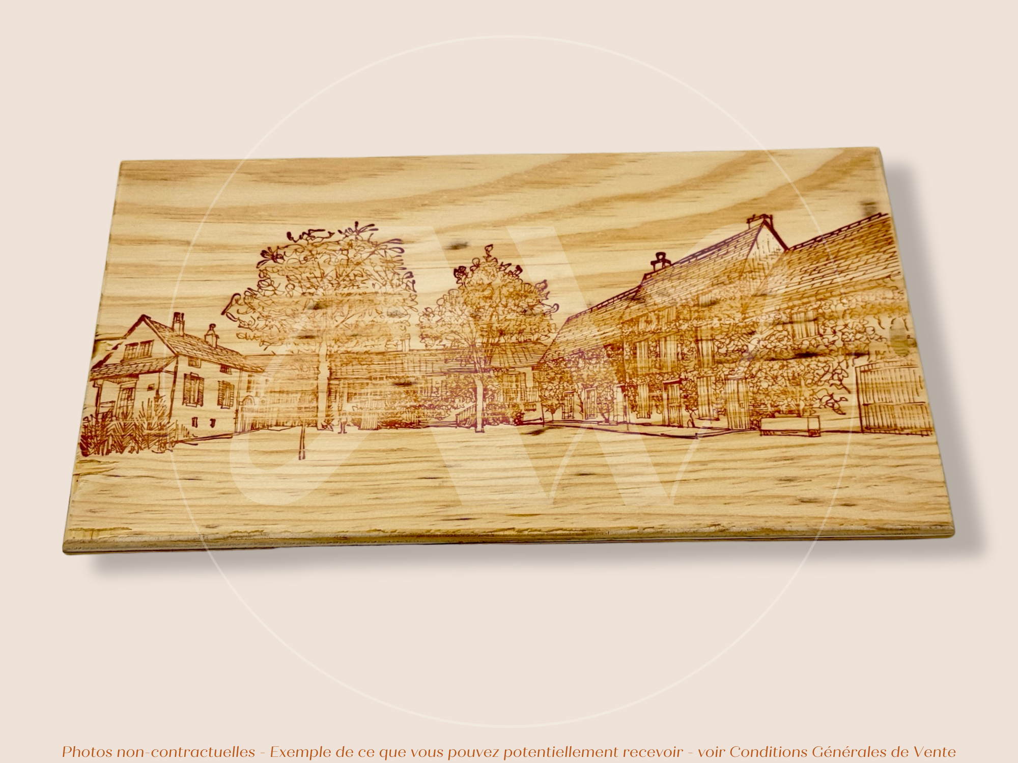 Estampe / Façade d'une caisse de vin en bois du Domaine Leflaive - Bourgogne | Format 12 bouteille = 30x17 cm