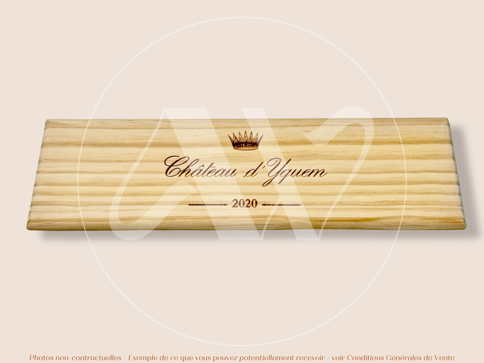 Plaque Estampe bois – Château d’Yquem – Sauternes (Bordeaux) – Millésime 2020 – Estampe prestigieuse