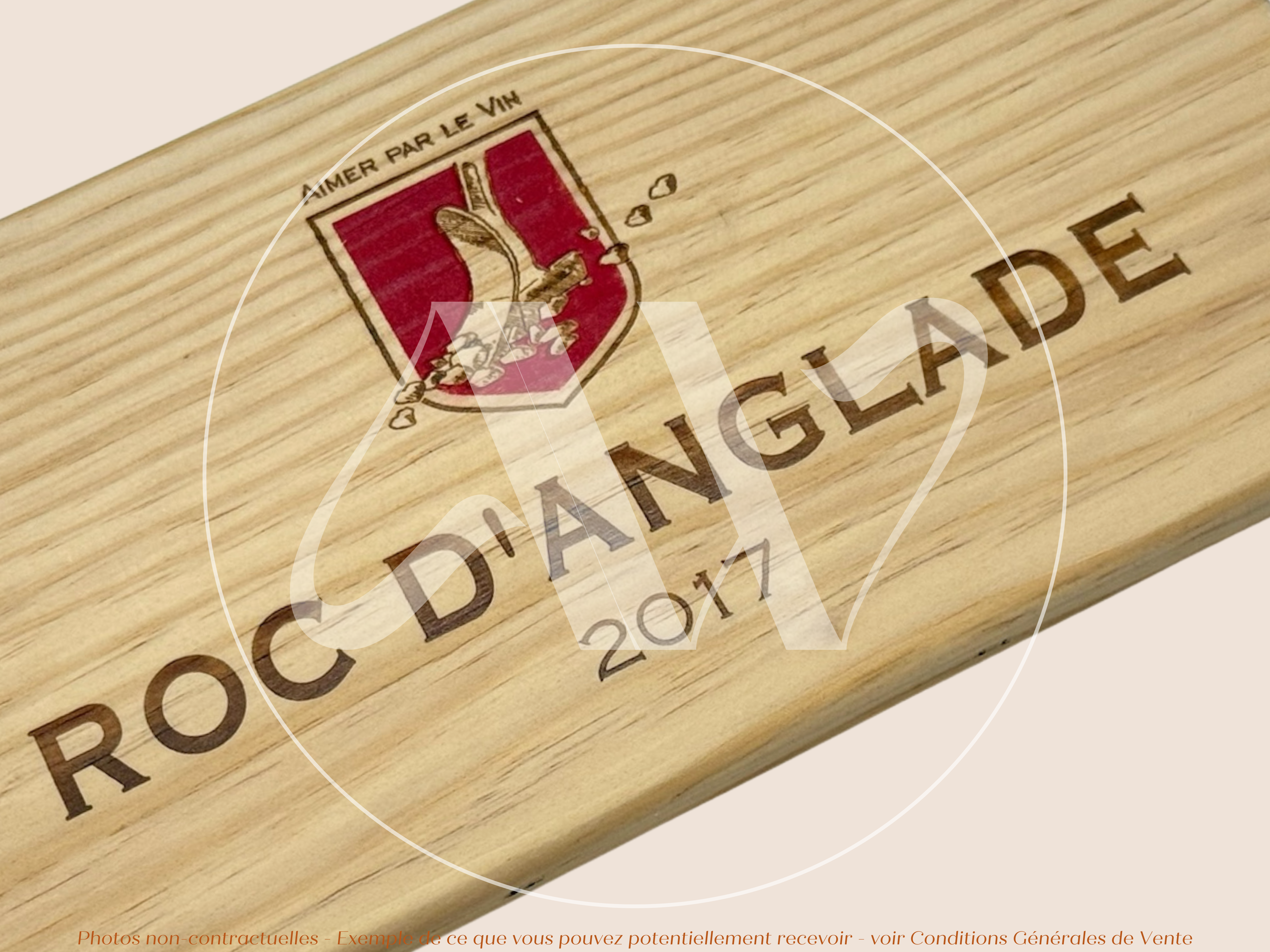 Façade Estampe de caisse de vin – Roc d’Anglade 2017 - Languedoc – 30 × 17 cm