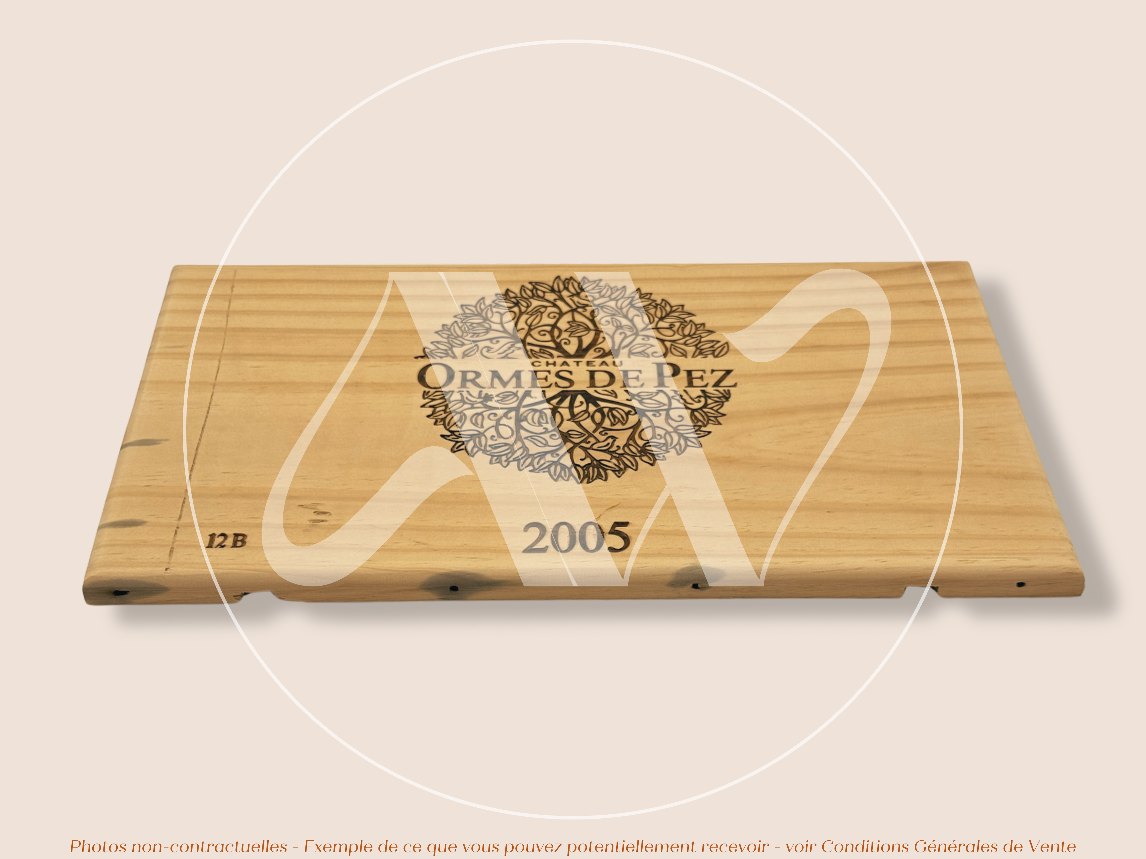 Estampe de caisse de vin – Château Ormes de Pez 2005 – Saint-Estèphe – 30 × 17 cm