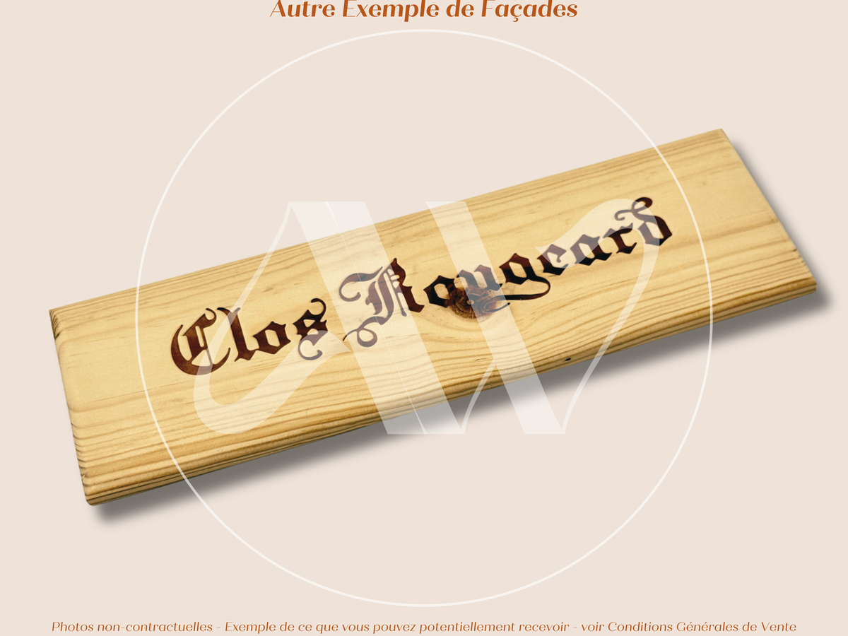 Estampe bois – Clos Rougeard – Saumur-Champigny (Vallée de la Loire) – Format 30x9 cm – Façade très recherchée