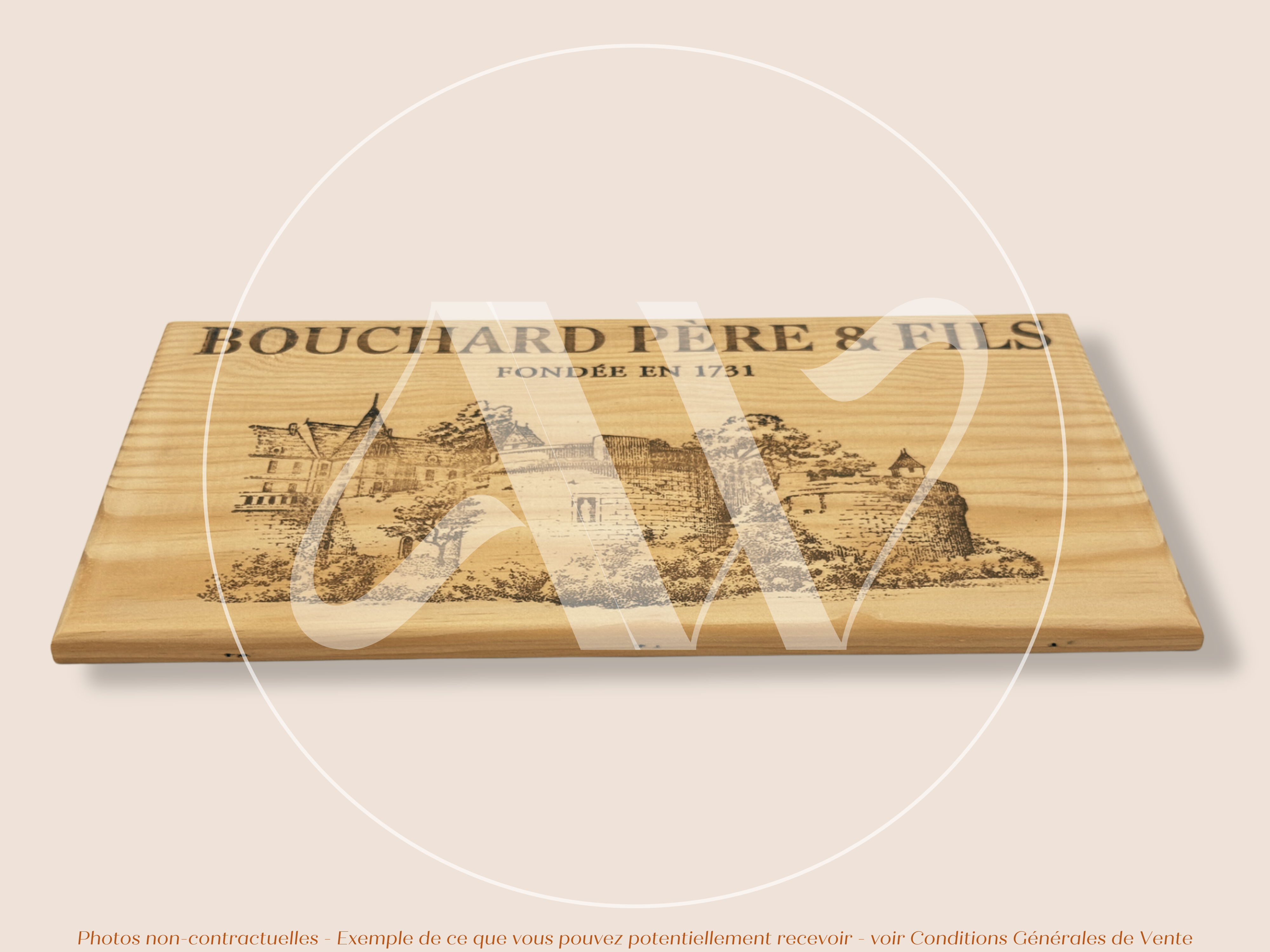Estampe de caisse de vin – Bouchard Père & Fils – Bourgogne – 30 × 17 cm