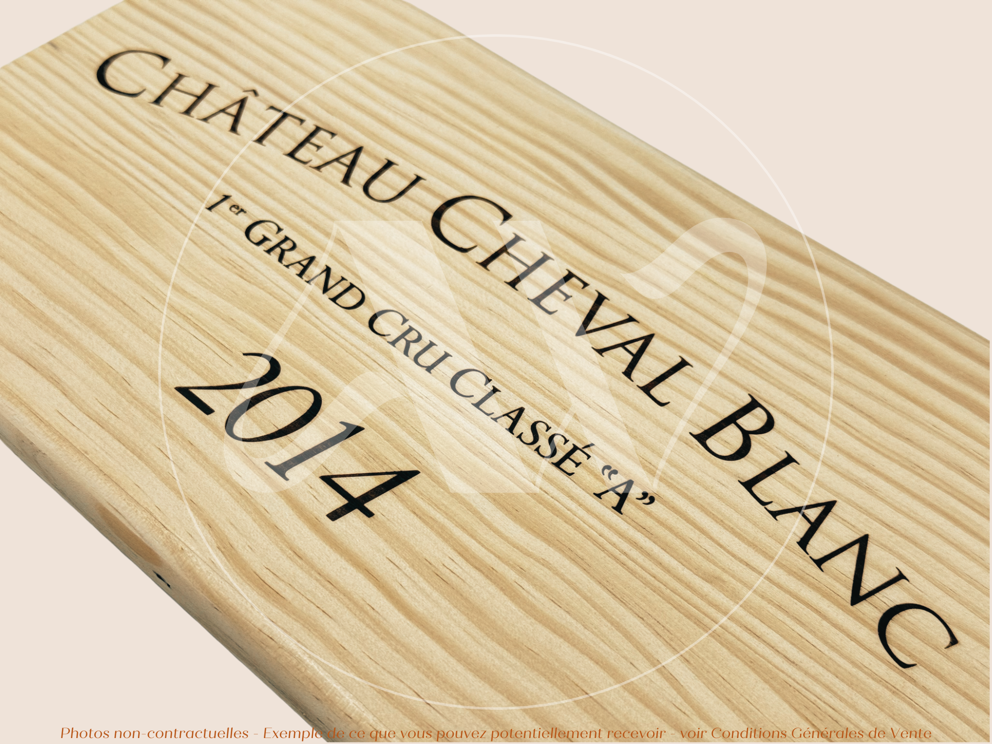 Façade Estampe bois – Château Cheval Blanc – Saint-Émilion (Bordeaux) – Format 30x17 cm – Millésime 2014 – Icône mythique
