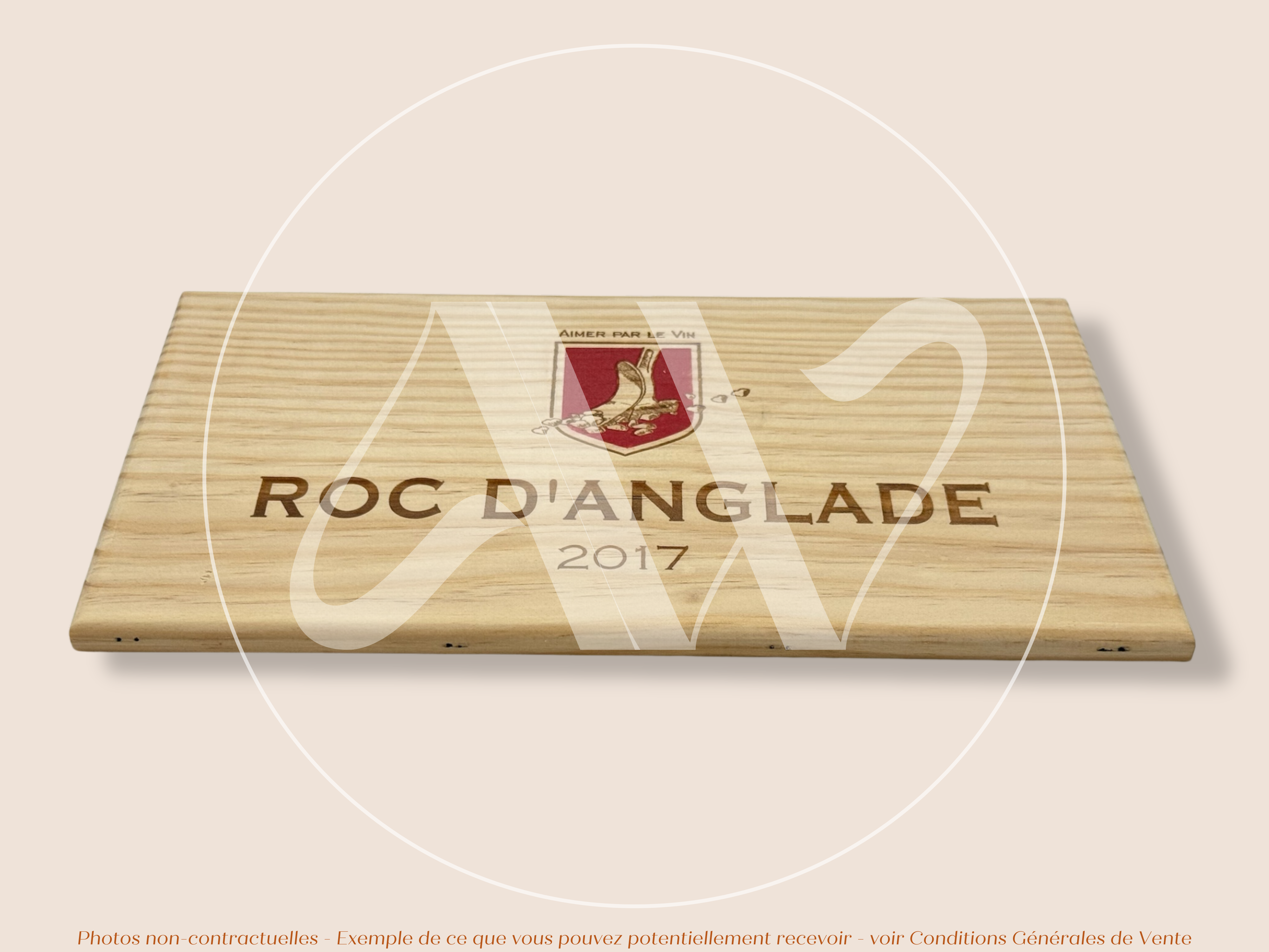 Façade Estampe de caisse de vin – Roc d’Anglade 2017 - Languedoc – 30 × 17 cm