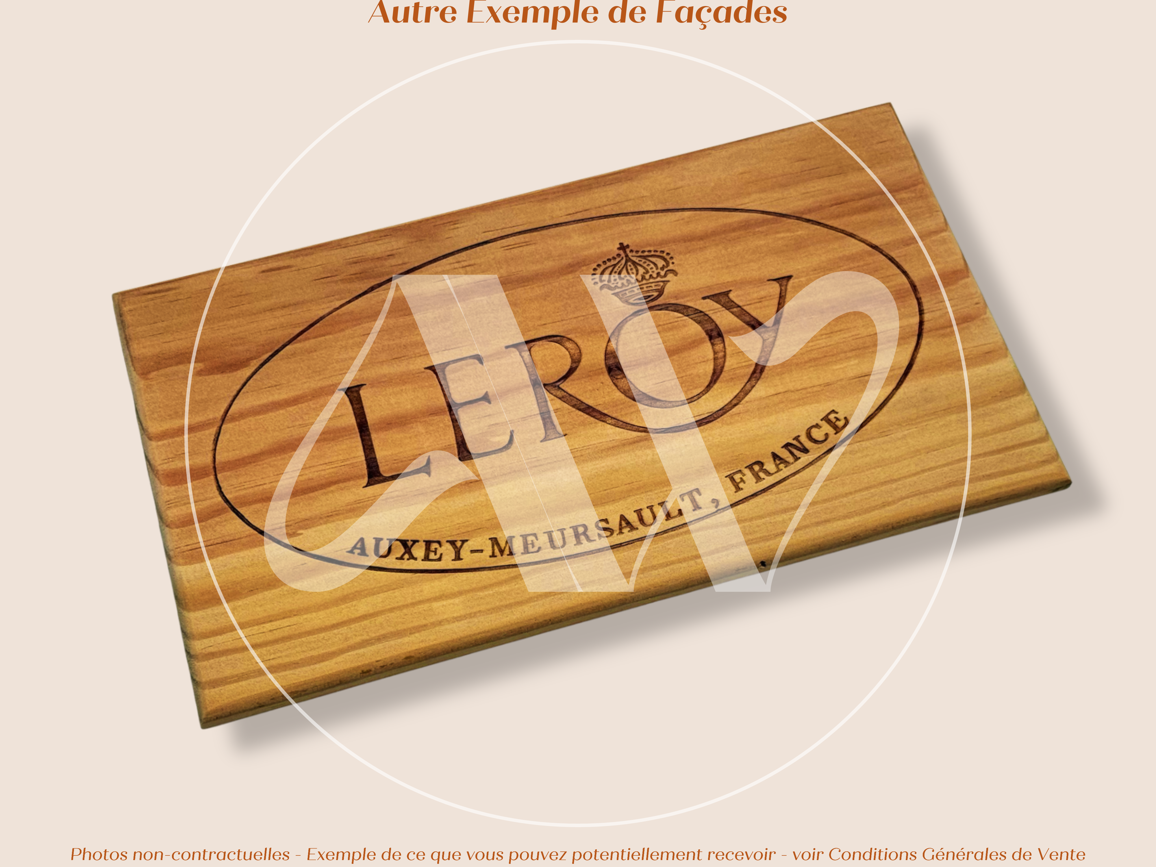 Estampe de caisse de vin Domaine Leroy – Bourgogne – Façade 30 × 17 cm