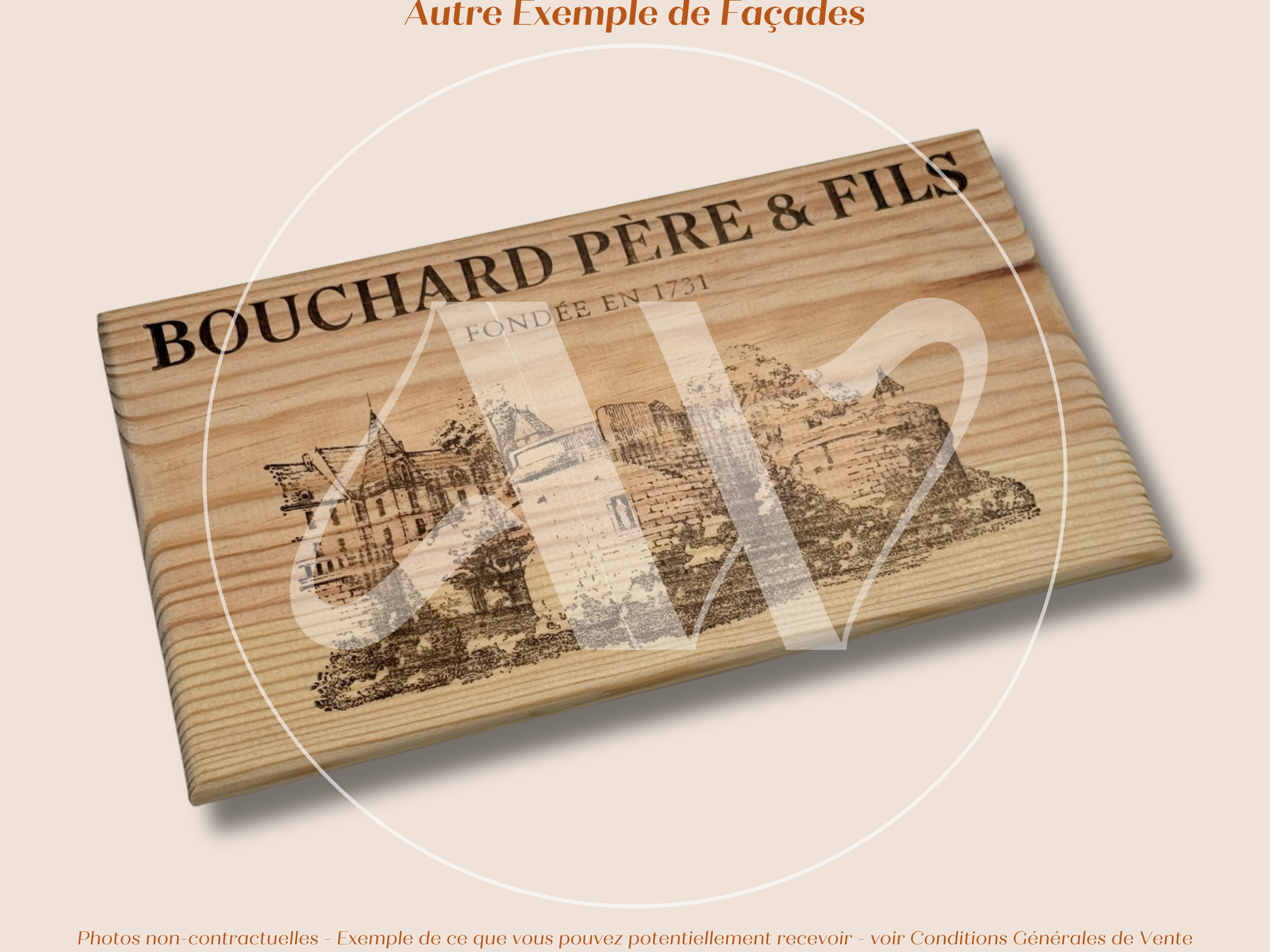 Estampe de caisse de vin – Bouchard Père & Fils – Bourgogne – 30 × 17 cm
