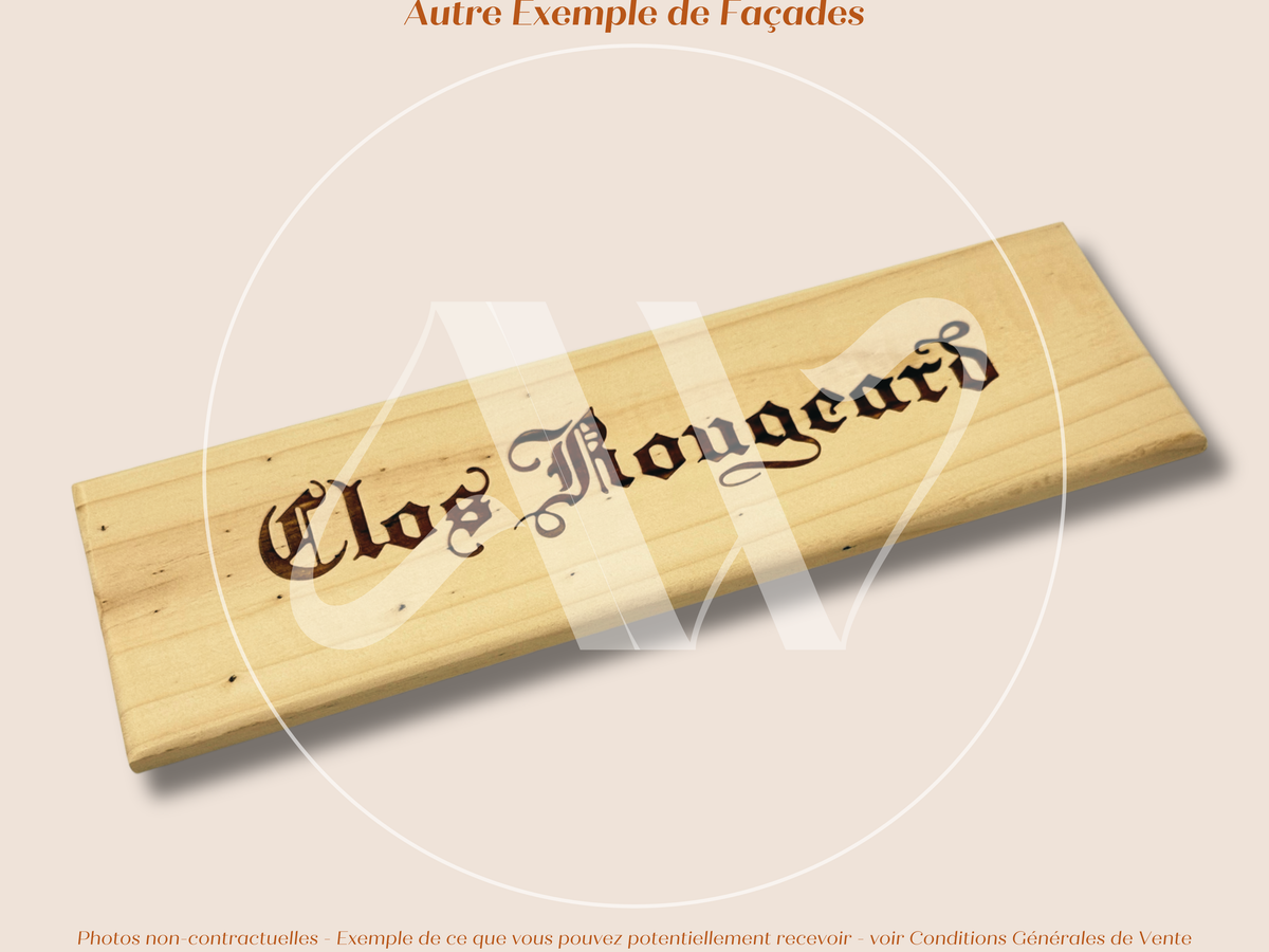 Estampe bois – Clos Rougeard – Saumur-Champigny (Vallée de la Loire) – Format 30x9 cm – Façade très recherchée