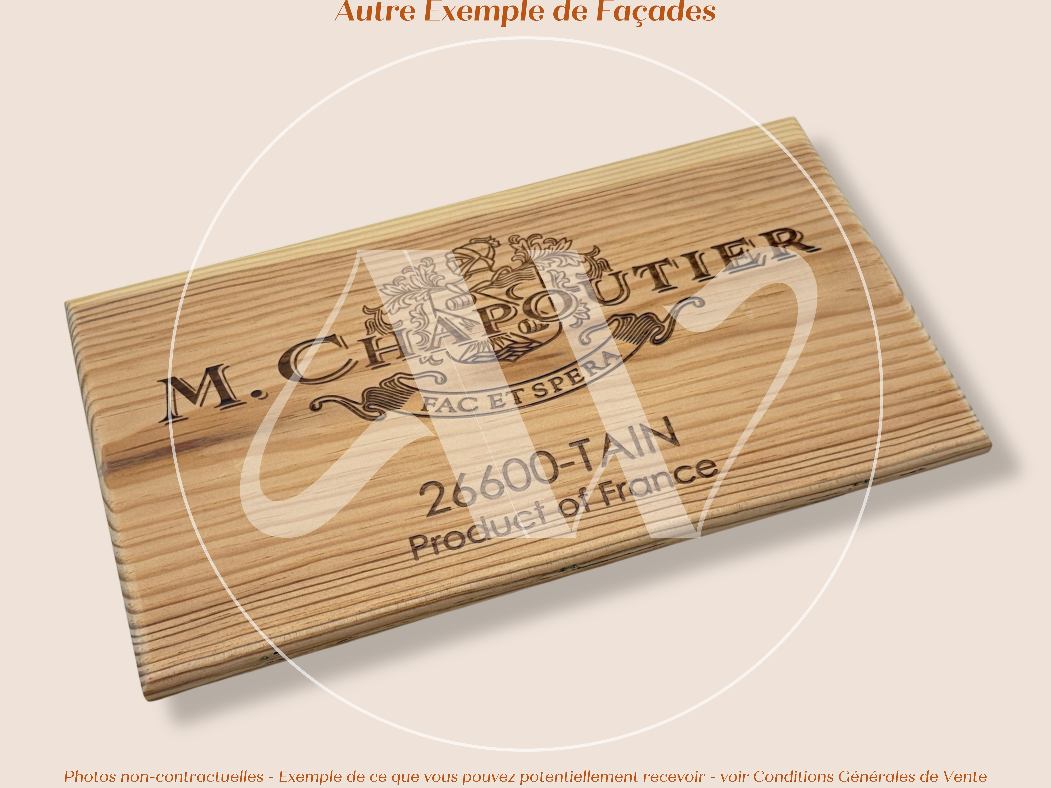 Estampe de caisse de vin – M. Chapoutier – Tain-l’Hermitage, Vallée du Rhône – 30 × 17 cm